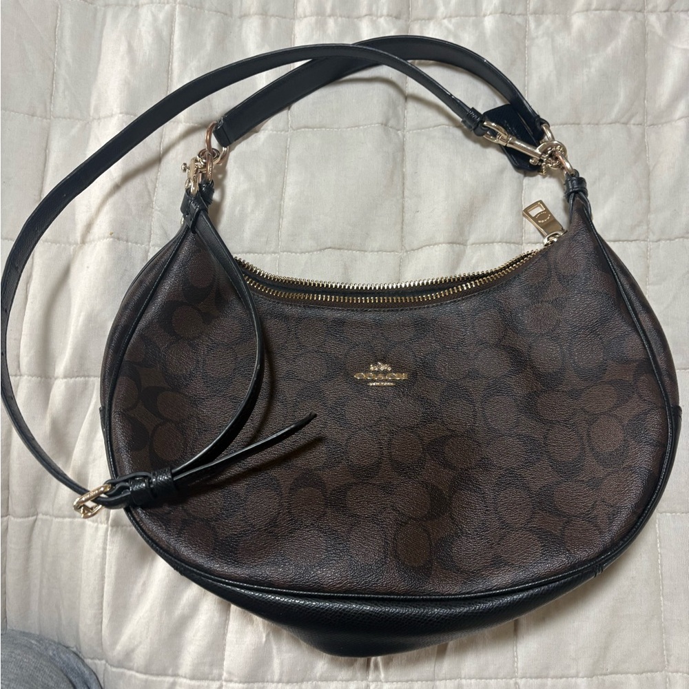 Coach Dark Brown and Black Hobo Bag